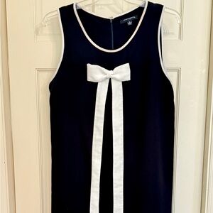 Black and White Sleeveless Dress with Bow